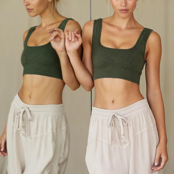 FP Movement by Free People Other - NWOT FP Movement Good Karma Square-Neck Bra in Secret Moss